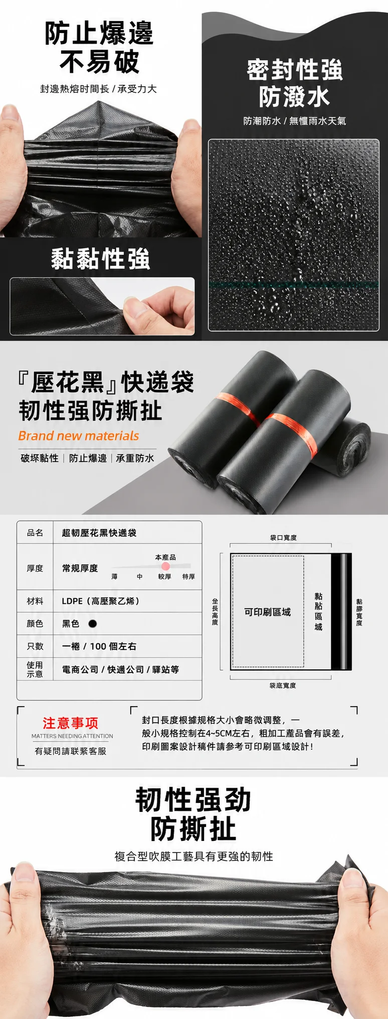 經濟型黑色快遞袋 圖文詳情 5