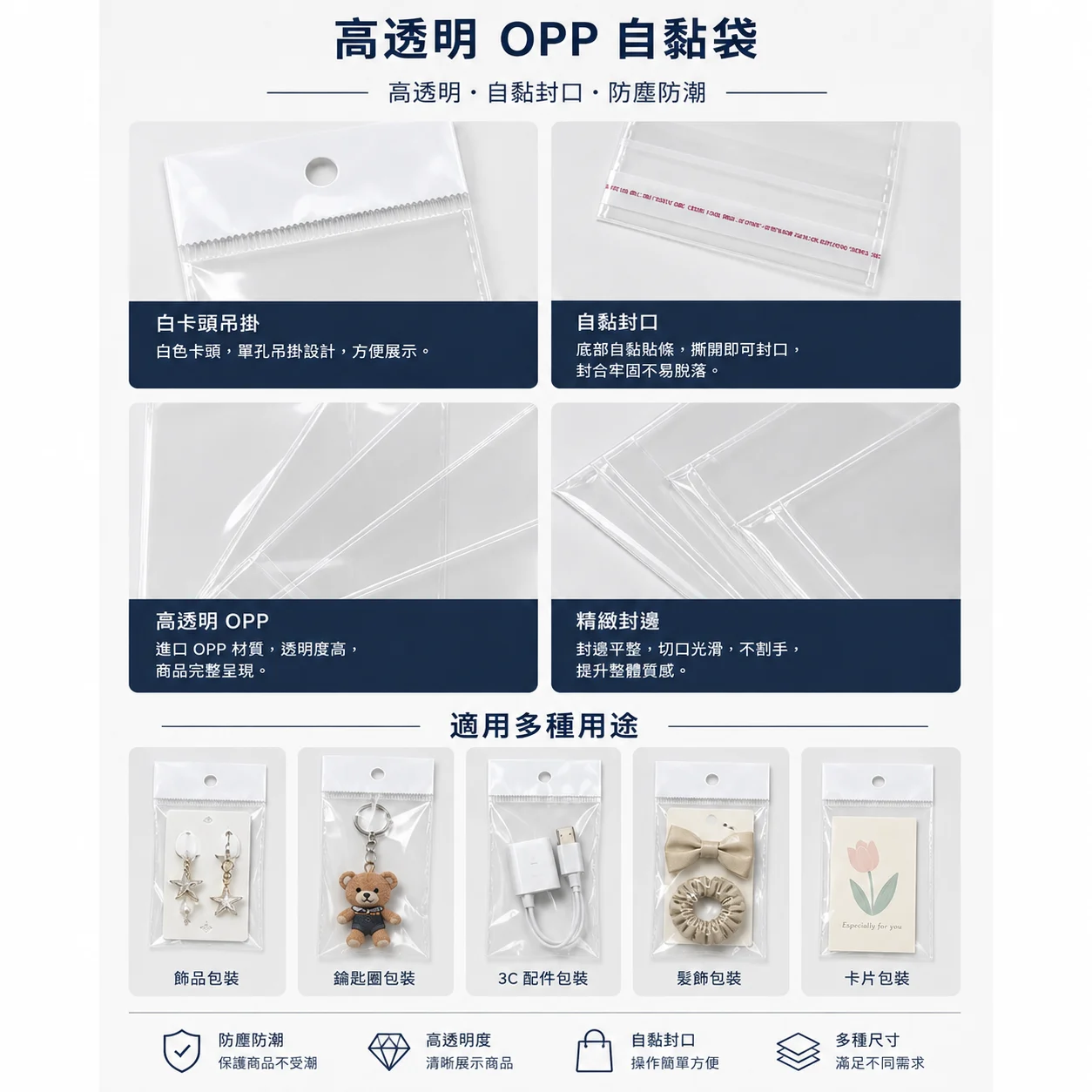 OPP白卡頭自粘袋 圖文詳情 6
